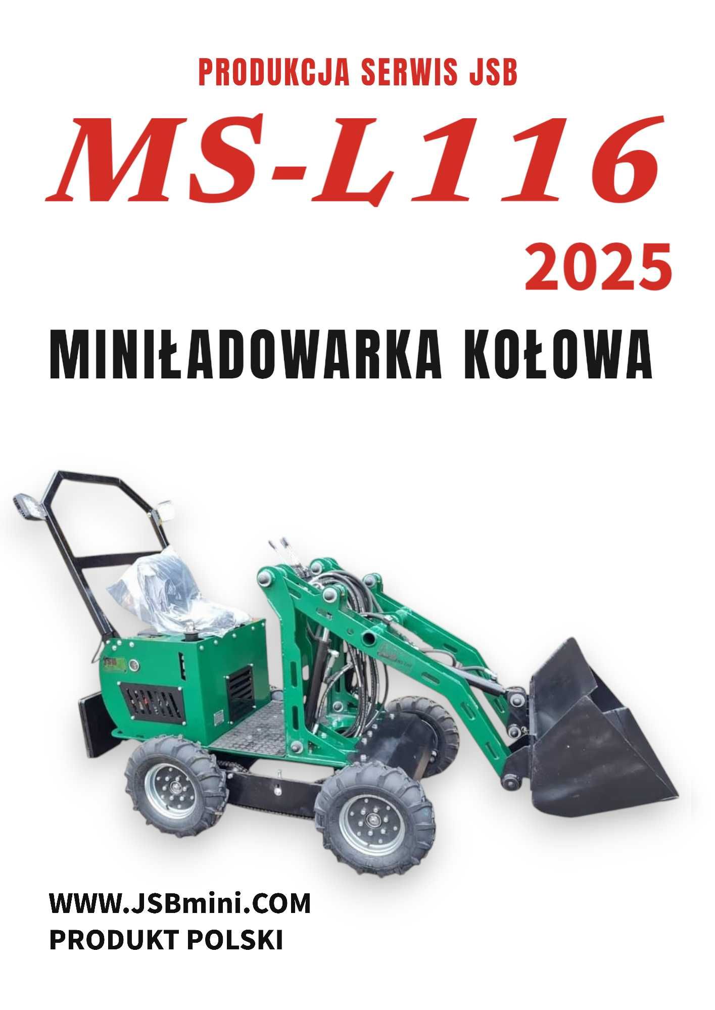 Mini ładowarka kołowa MS-L116 JSB wiertarka wiertnica