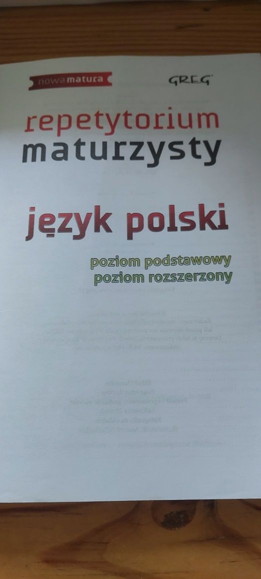 Repetytorium maturzysty język polski zakres podstawowy I rozszerzony