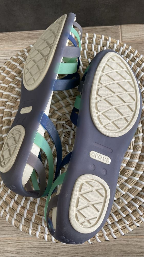 Crocs sandały huarache flat Nautical Navy/Aqua W8 38/39