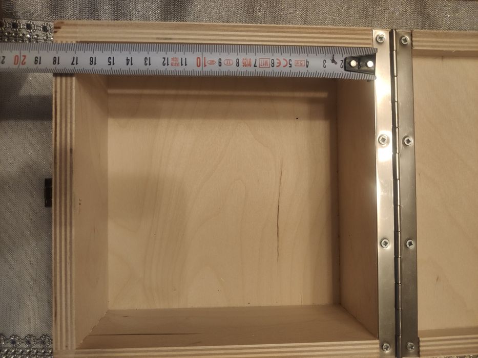 Skrzynka skrzyneczka pojemnik drewniany lakierowany decoupage