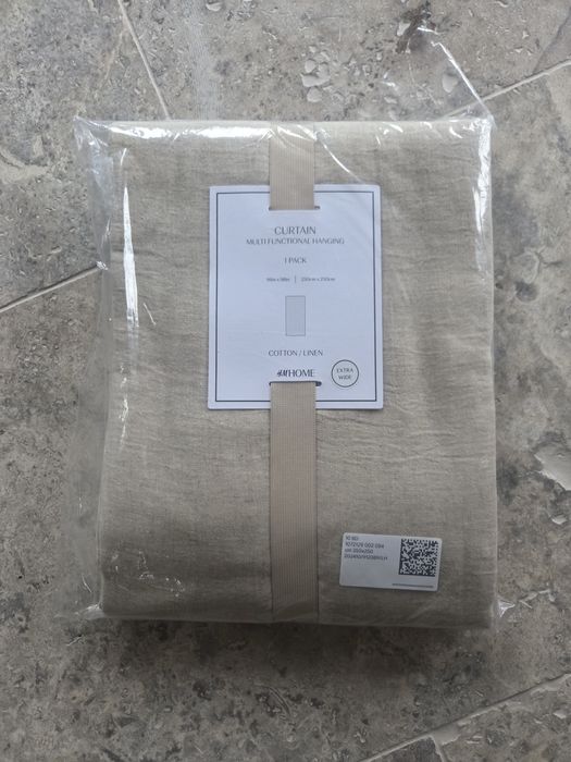 2 zaslony Szeroka zasłona H&M nowe 250x250 zasłona lniana len