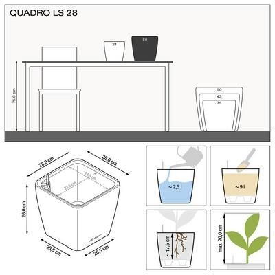 Вазон/Quadro Premaum Ls 28 Білий_16140 h=28