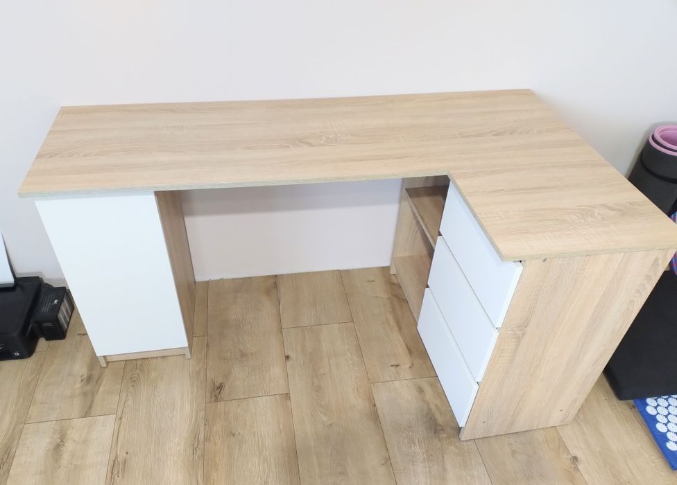 Biurko narożne z szufladami bardzo dobry stan