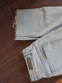 Klasyczne błękitne jeansy jasne cotton Promod 38 M gruba bawełna