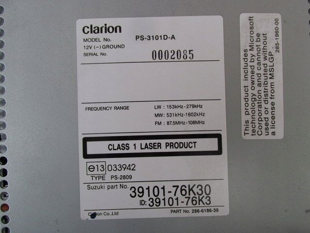 grand vitara ii lift radio 39101-76k30 cd mp3 radioodtwarzacz