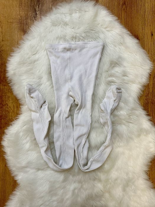 Białe bawełniane rajstopy dziewczęce 7/8 lat 122-128 cm