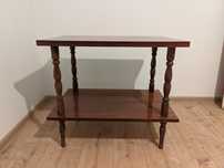 Stolik drewniany 76x47 vintage wysoki połysk prl (odbiór Warszawa)