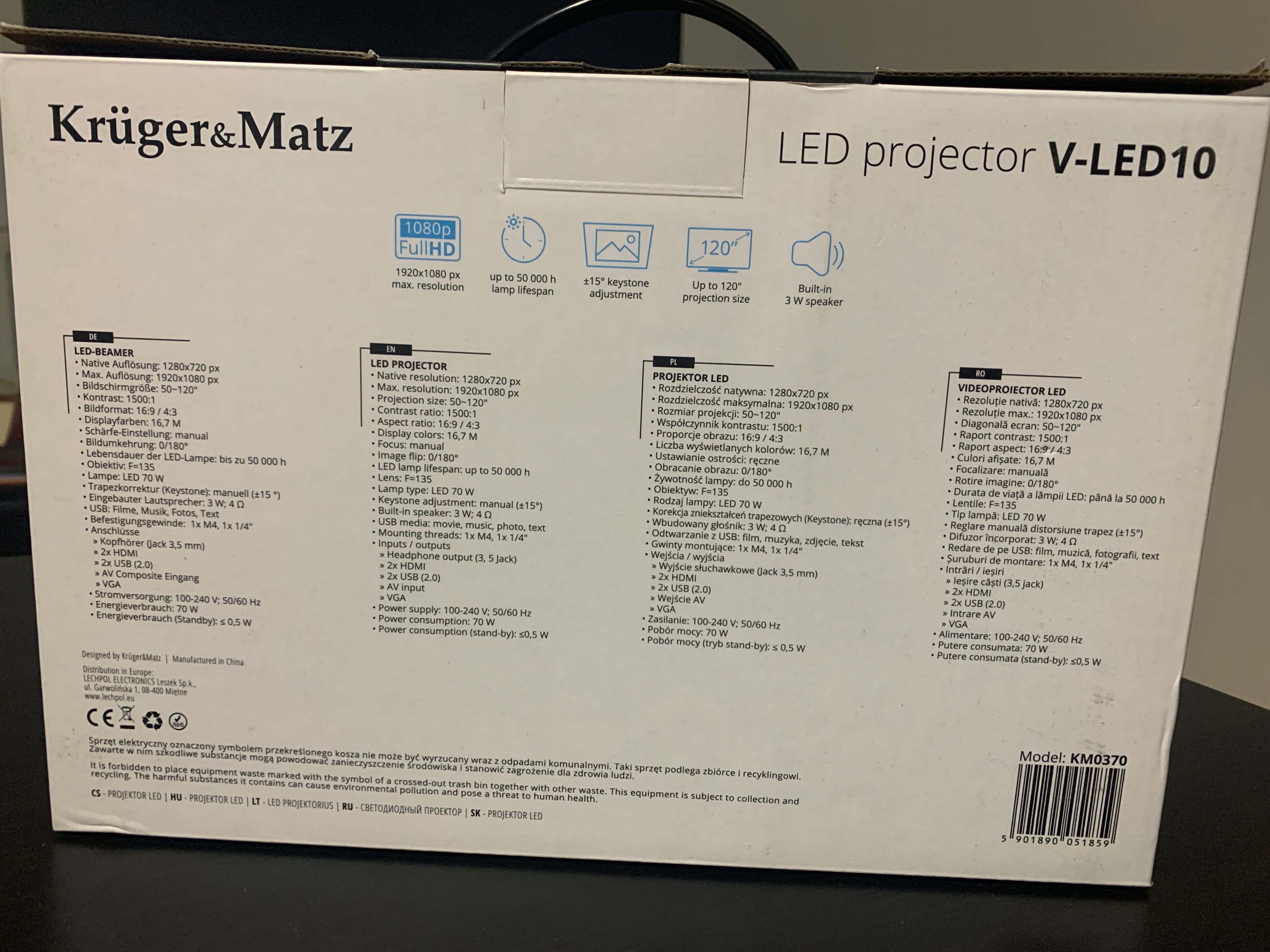 Projektor LED Kruger&Matz V-LED10