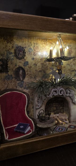 Різдвяна, новорічна композиція, мініатюра, об'ємна картина