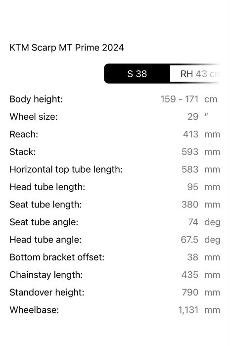 Rama KTM Scarp Prime 120mm Full Suspension Carbon MTB rozm. S