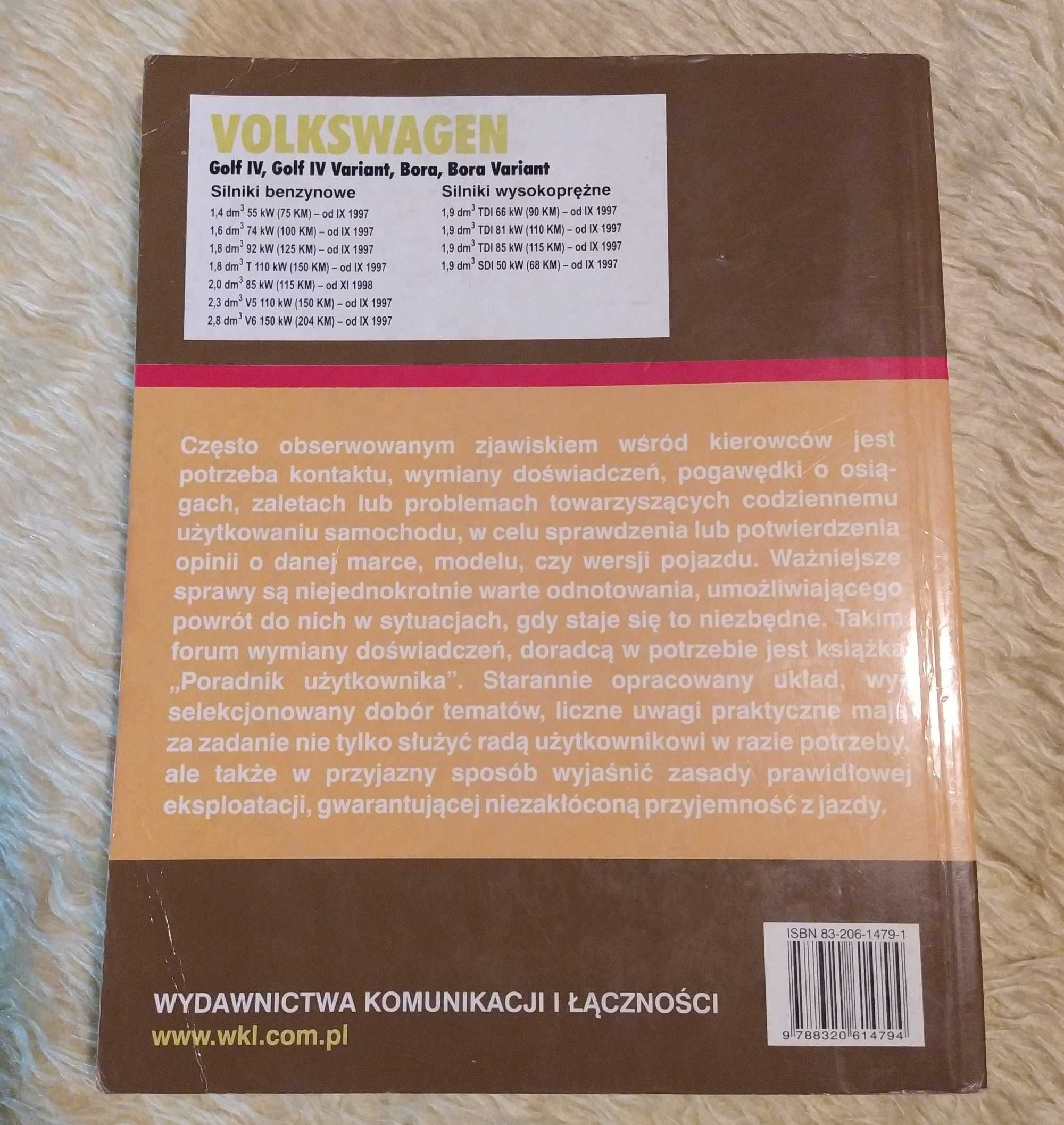 Volkswagen Golf IV i Bora - Dieter Korp - Poradnik Użytkownika - WKŁ