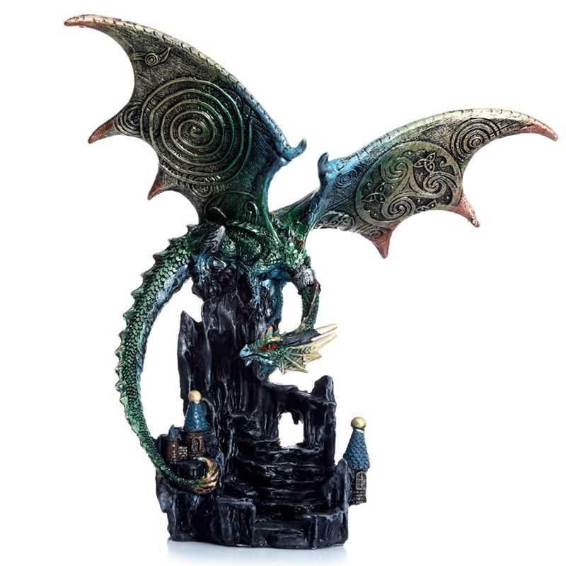 Estátua Dragão Guardião – Asas de Magia das Lendas Negras