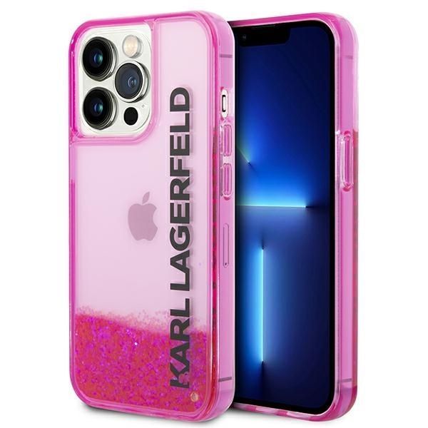 Etui Karl Lagerfeld Liquid Glitter do iPhone 14 Pro 6,1" - Różowy