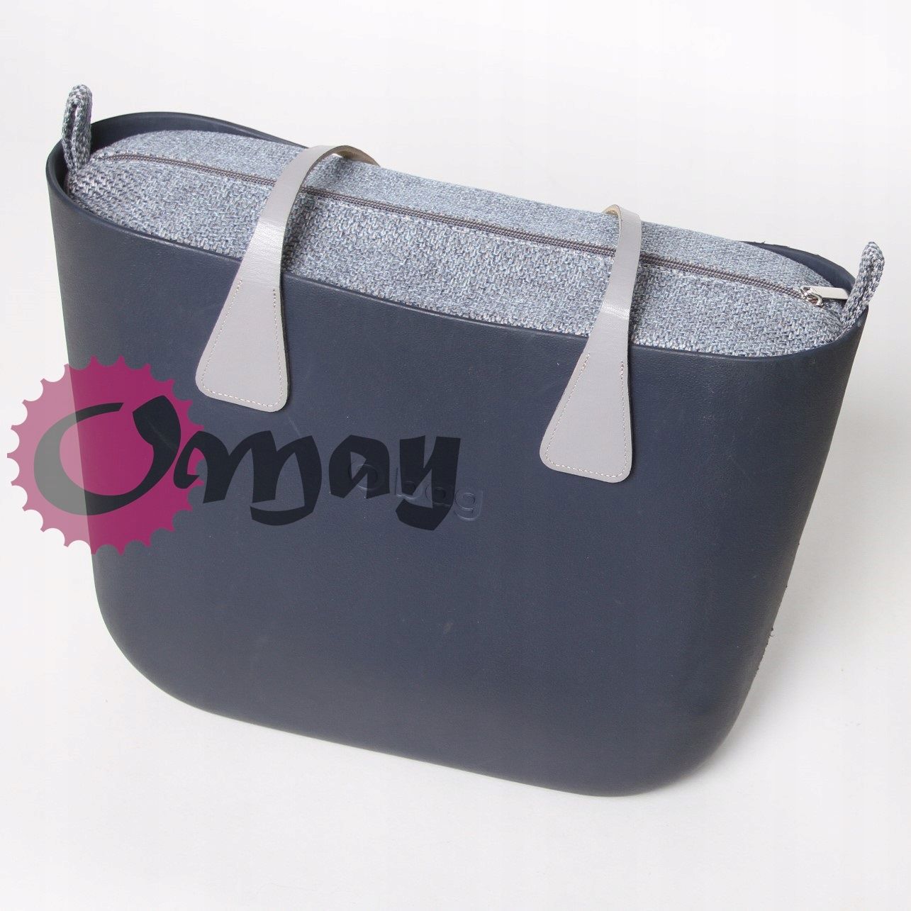 organizer OBAG STANDARD szary niebieska plecionka 2 kieszenie OMAY.PL