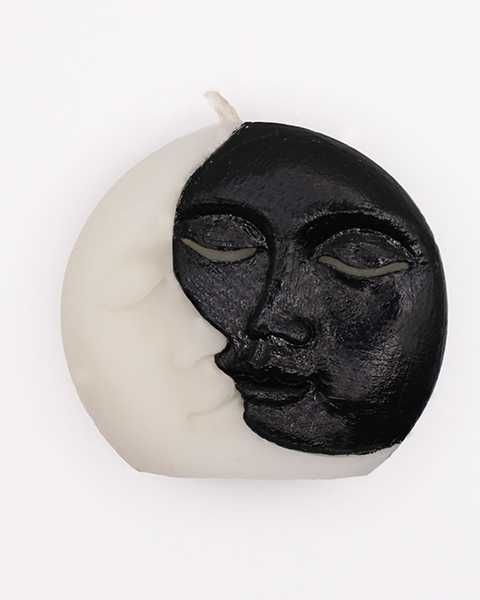 Świeca wizerunkowa biało-czarna Księżyc i Słońce z wosku pszczelego