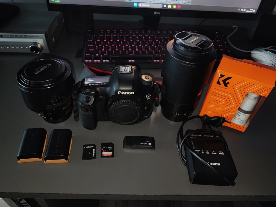 Zestaw Canon 5D Mark III (70k przebieg)+2 obiektywy,statyw,drukarka