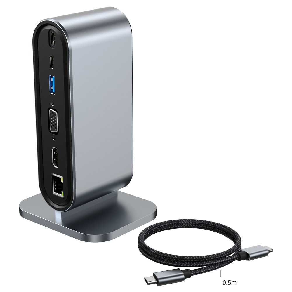 Rozgałęziacz HUB przejściówka USB-C 12w1 4xUSB HDMI SD VGA JACK LAN