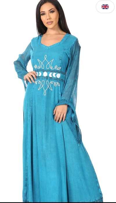 XL. Sakkas ADL20324 - Średniowieczna Eve Damska sukienka z długim ręka