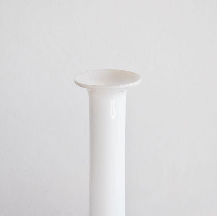 White glass vase, vaso vidro blanco