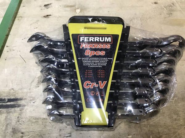 Набір рожково-накидних ключів FERRUM з трещеткой на кардане 8 шт