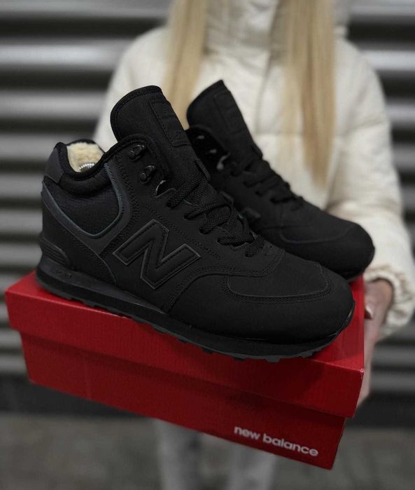 Зимние кроссовки New Balance 574, 41-46 размер, кросівки чёрные
