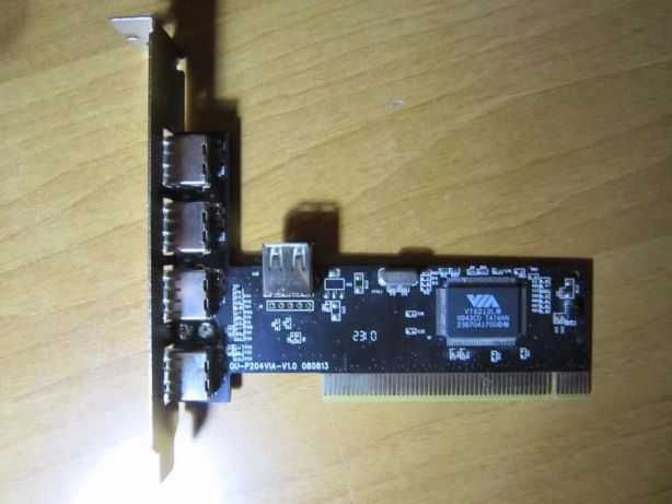 Контроллер портов USB 2.0 (4 внеш.+1 внутр.) для ПК в слот PCI