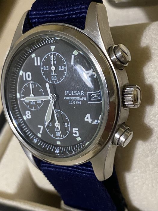 Годинник Pulsar хронограф пілот military RAF