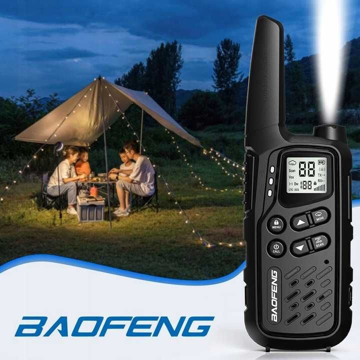 KRÓTKOFALÓWKA walkie talkie ZESRAW radiotelefon BAOFENG z latarką HIT
