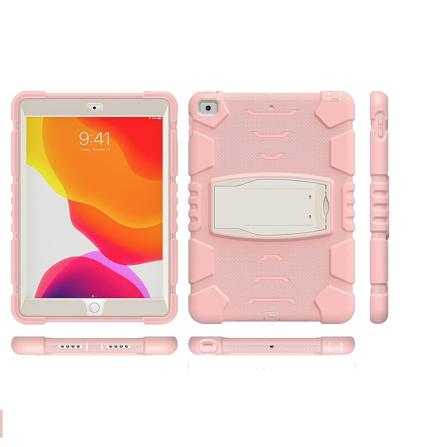Etui do iPad 9/8/7 10.2" Pancerne z Podstawką Różowe