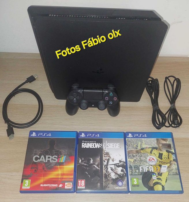 Ps4 Slim de 1 TB + 1 Comando Original + 3 Jogos Incluídos