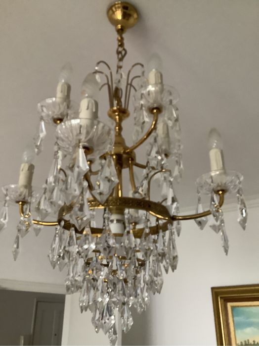 Candeeiro em cristal de grande qualidade com onze  lanpadas