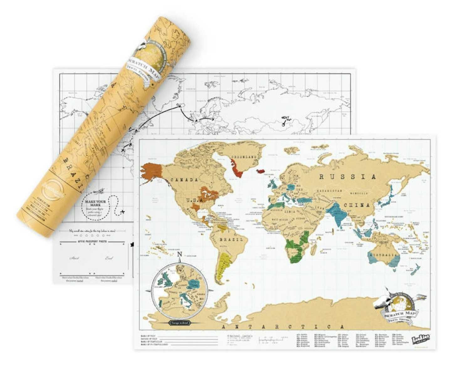 Mapa mundo raspadinha (scratch map)