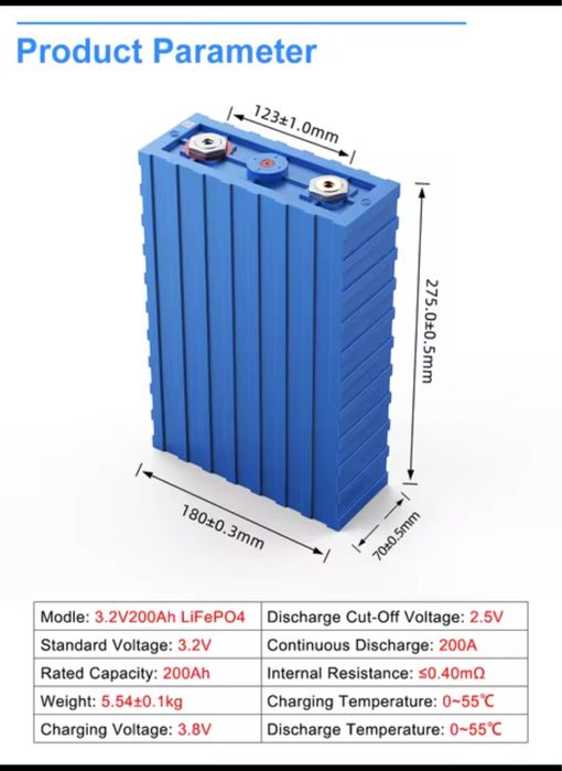 Батарея 48 вольт +бмс +балансир Lifepo4 16s 200a  BMS balans 5A