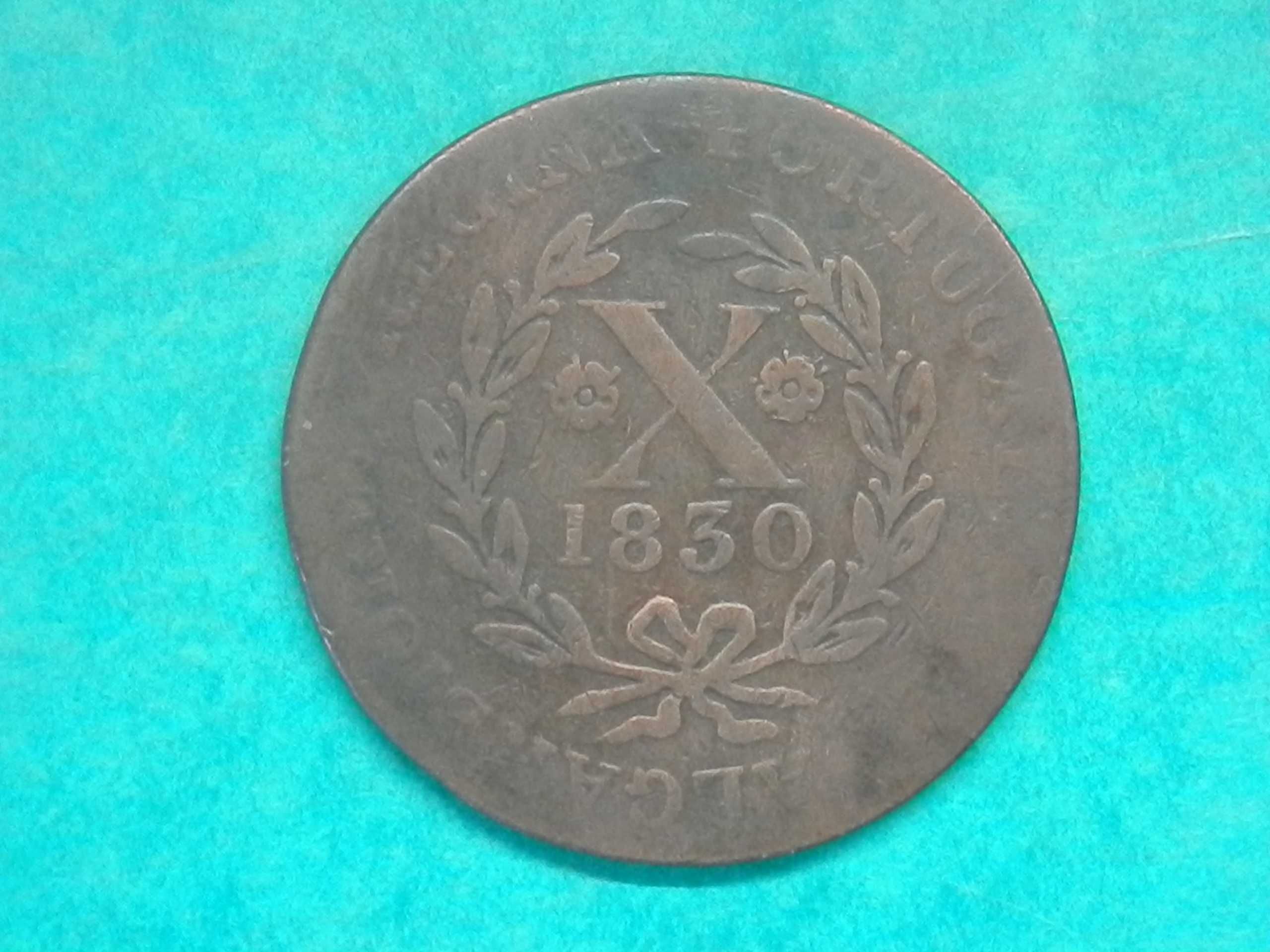 782 - Maria II: X réis 1830 cobre, por 15,00