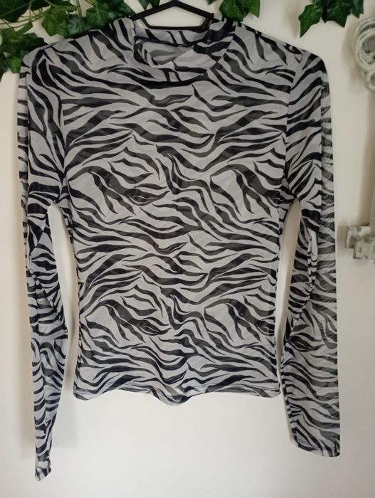 Nowa bluzka H&M 36 S zebra blogerska