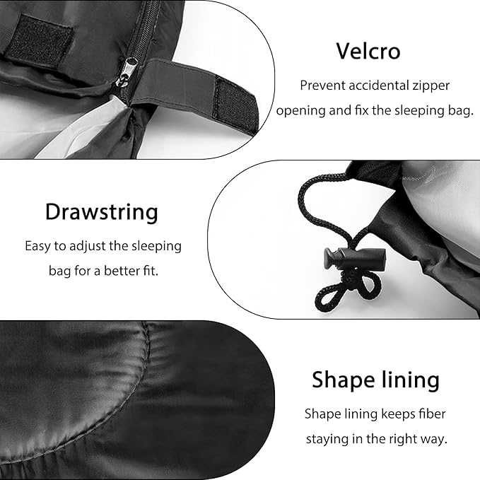 Lekki przenośny śpiwór kempingowy z kompresją NIEBIESKI