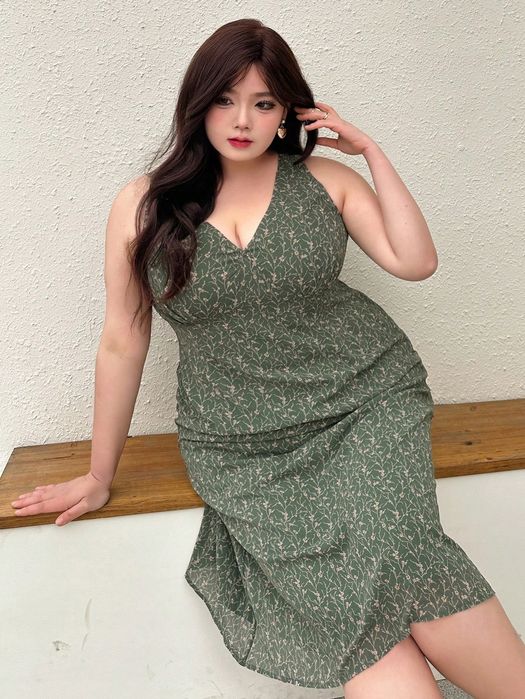 Sukienka Letnia W Kwiaty Boho Rozkloszowana Midi Casual Dazy 3Xl 46