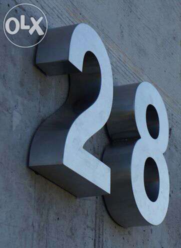 Números residenciais de Inox - Nr. 2 em 3D para Portas ou Entradas