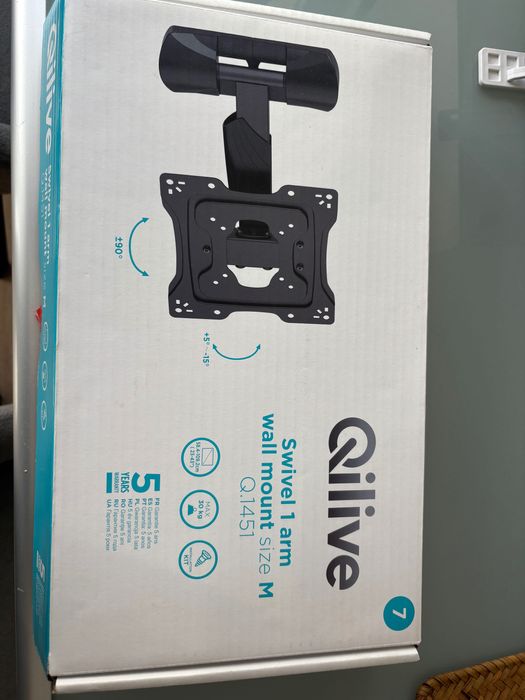 Suporte de parede para te com braço giratório (medido)