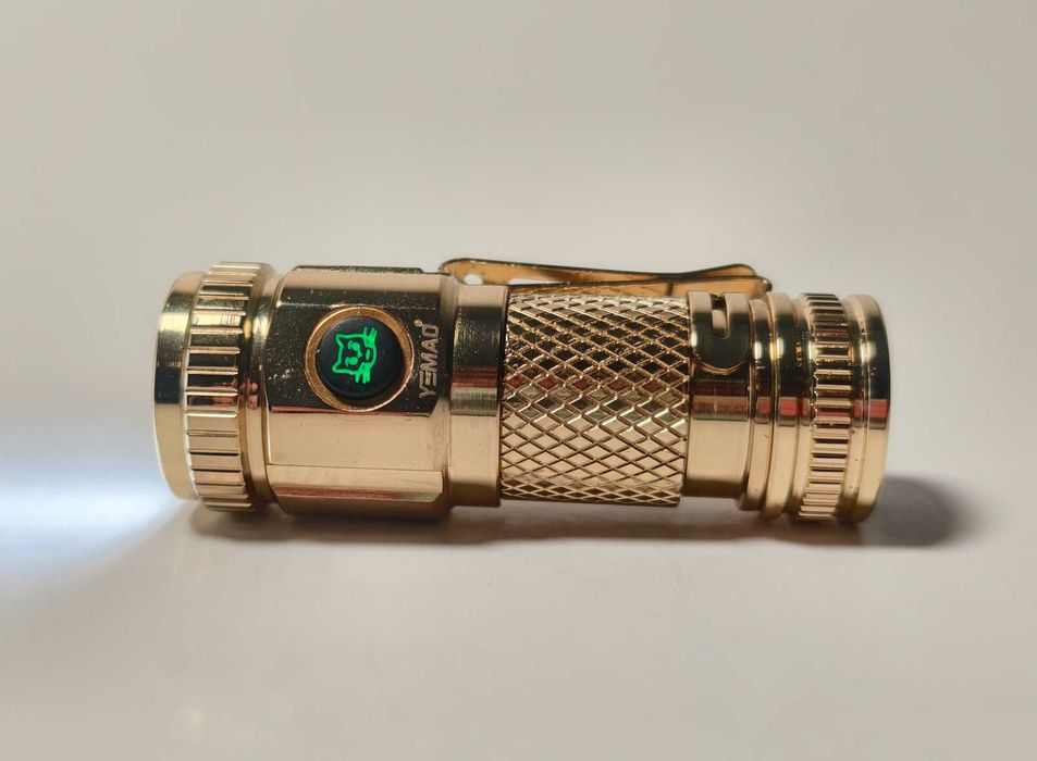 Cała z mosiądzu, kieszonkowa latarka, 1200LM, bogaty zestaw