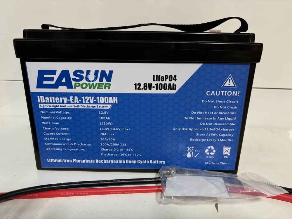 Комплект інвертор EAsun 1kw 12v + акумулятор EAsun 12v LiFePo4