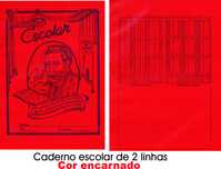 Caderno escolar antigo - anos 50/60 - 2 linhas