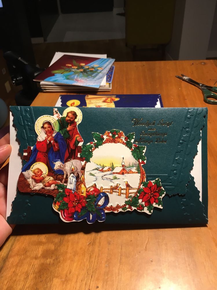 Cztery bardzo ładne kartki świąteczne, Wesołych Świąt