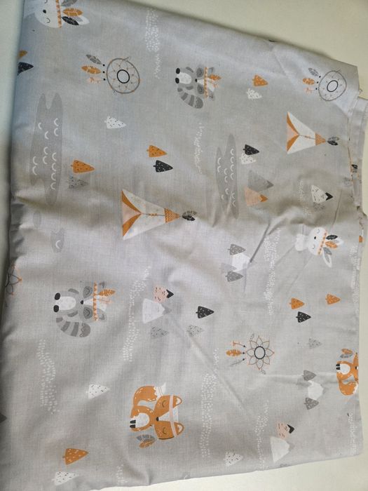 Tkanina bawełna apacze na szarym tle 6mb