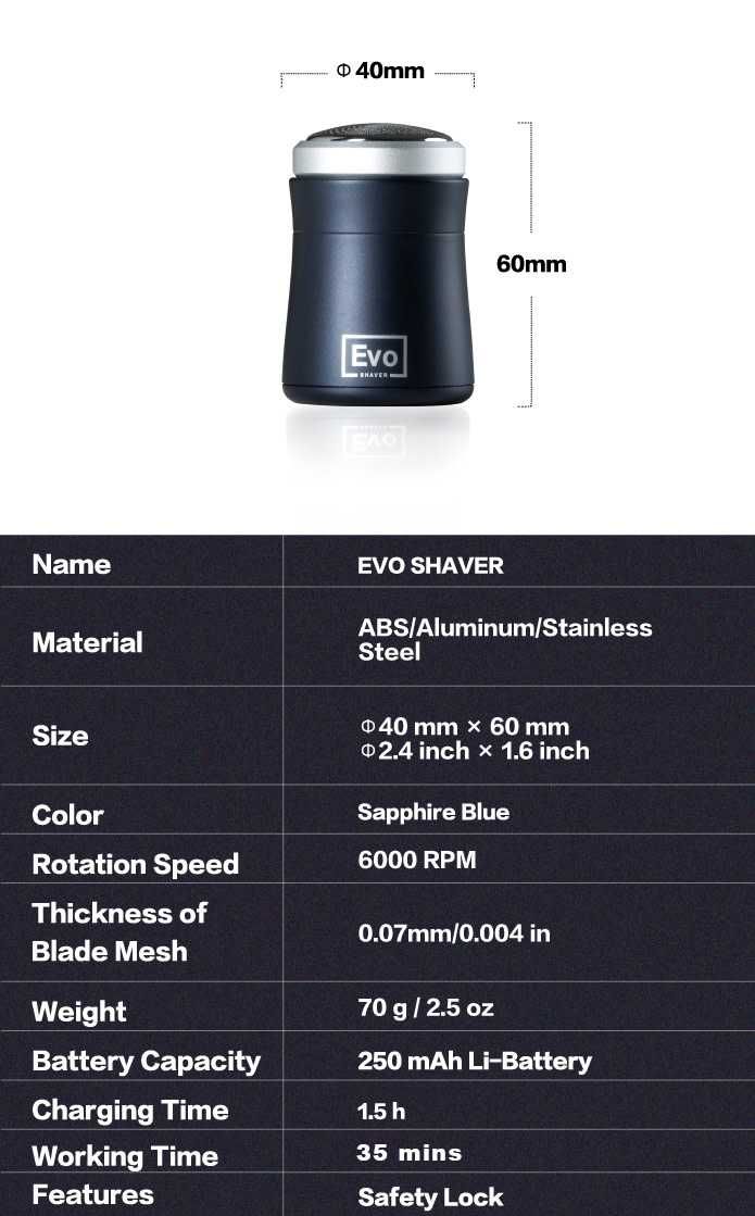 Компактный шейвер (бритва) MicroNovelty EVO SHAVER