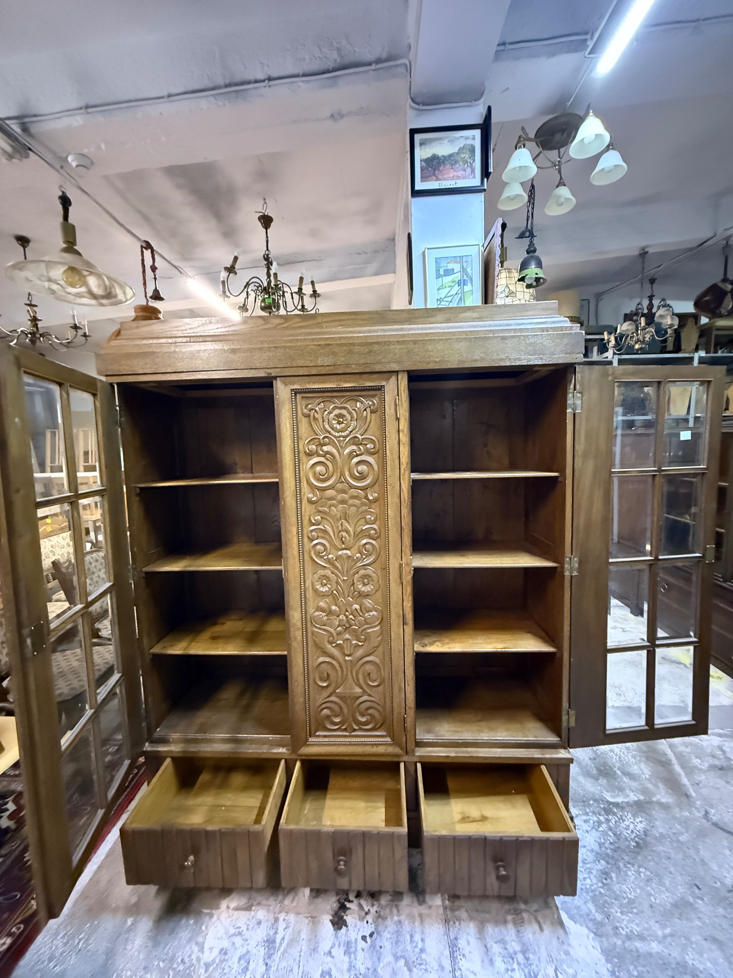 Antyczna stara biblioteka z Holandii kredens witryna DOWOZ DO DOMU
