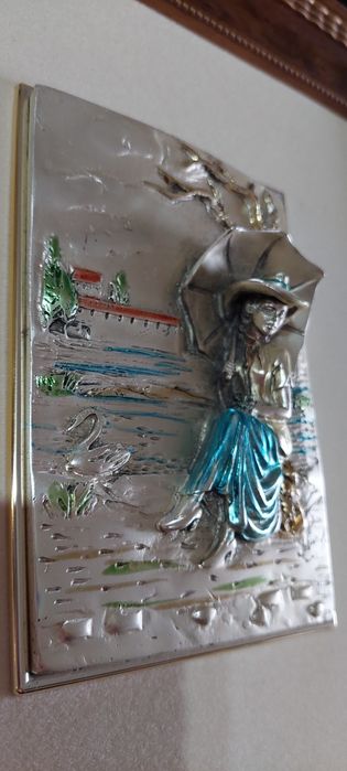 Obraz ze srebrnym obrazkiem/Dama