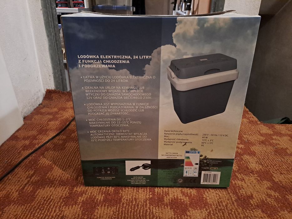 Lodówka elektryczna 24 litry z funkcją chłodzenia i podgrzewania