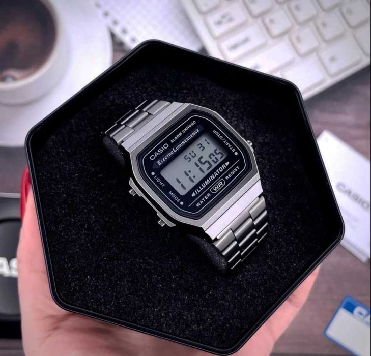 Стильные мужские часы Casio A168WGG-1A — оригинал