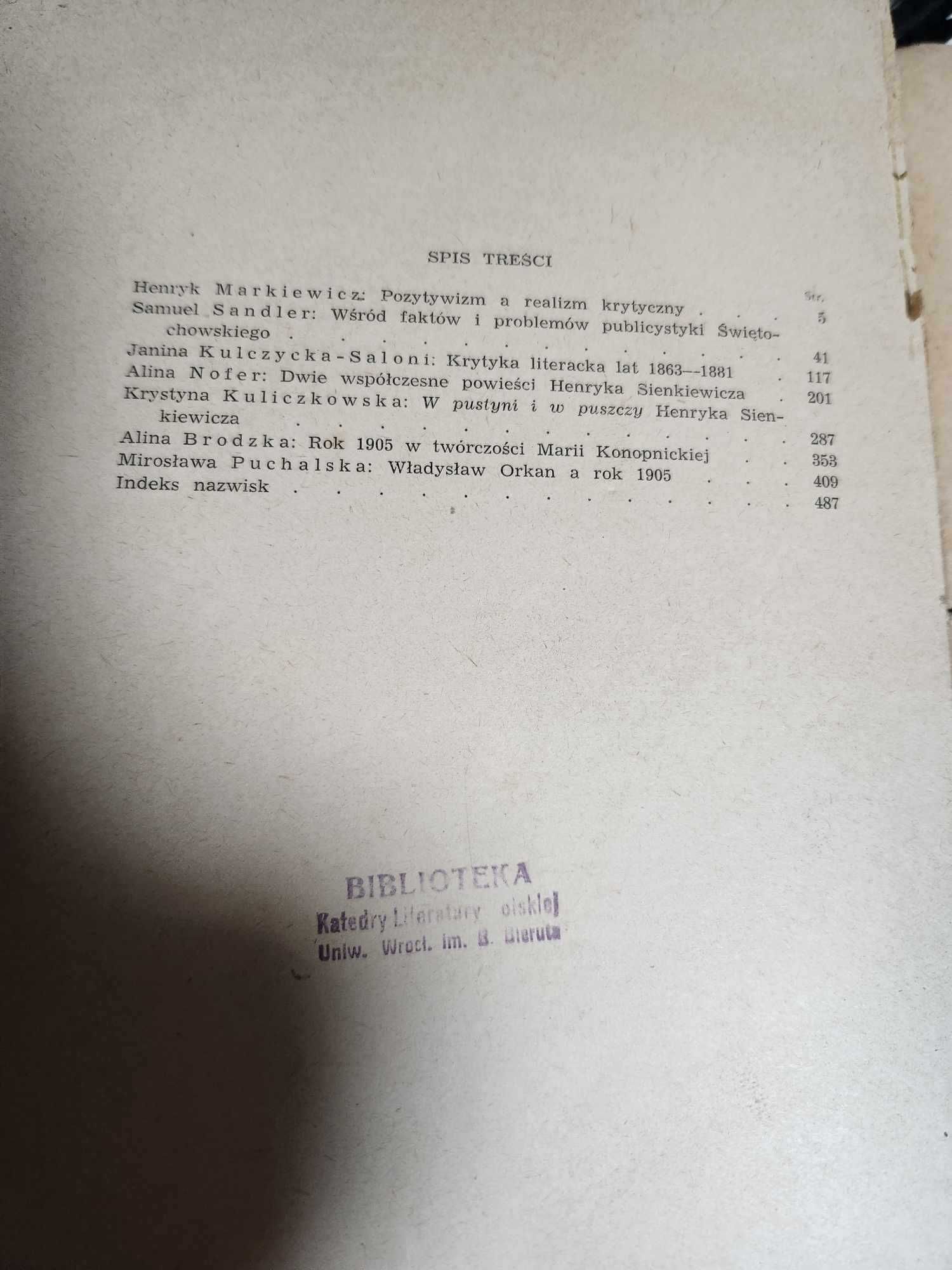 Z literatury lat 1863... pod red. Jana Kotta cz. 1 Wrocław 1957